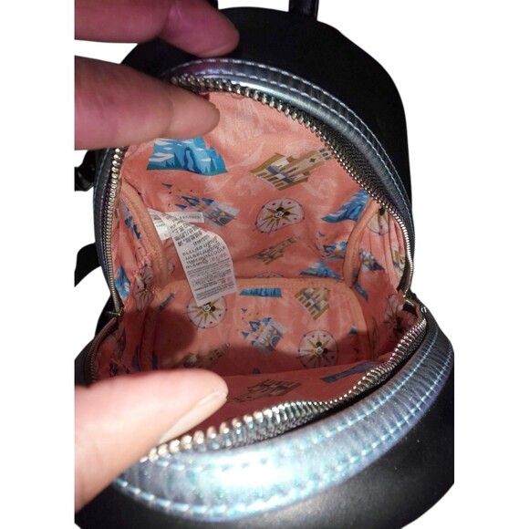 DISNEY PARKS x LOUNGEFLY Mini Backpack Black Blue Disneyland Resort Icons Bag - Picture 12 of 16